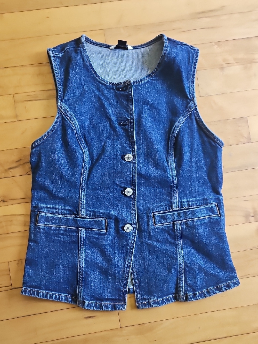 American Eagle Outfitters Dark Blue Denim Vest